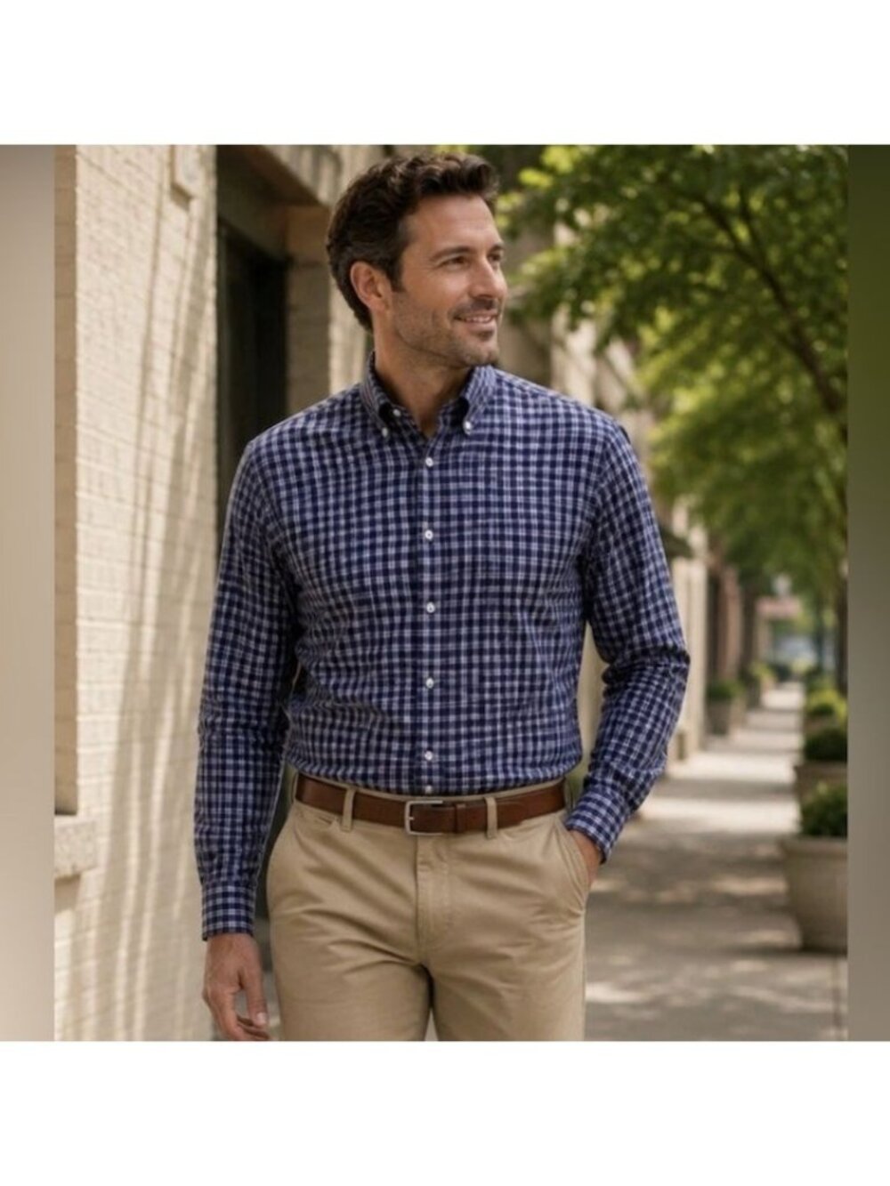 Bonobos Mens (2 SET) Stretch Slim Fit Check Plaid Shirts Size Medium Blue SP EXC